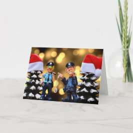 Cartão de cartões de natal dos agentes da polícia
