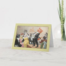 Cartão de cartões de natal dos gatos do vintage,