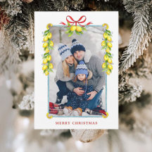 Cartão de Cartões de natal fotográficos com limão
