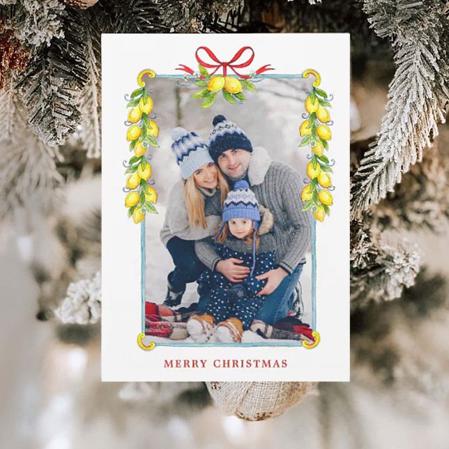 Cartão de Cartões de natal fotográficos com limão  (Criador carregado)