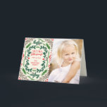 Cartão de Cartões de natal para Bênçãos de Natal<br><div class="desc">Substitua a foto de modelo por uma imagem própria antes de comprar.</div>