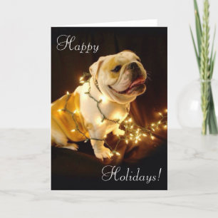 Cartão de cartões de natal para buldogue inglês