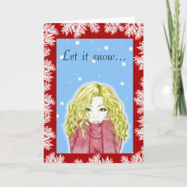 Cartão de Cartões de natal para Garota Neve