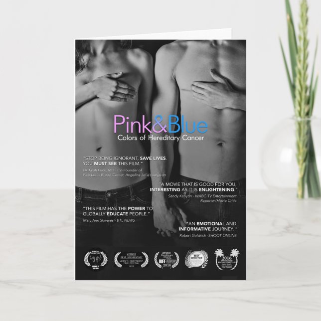 Cartão de Cartões de natal rosa e azul personalizá (Frente)