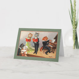 Cartão de Cartões de natal Vintage Cats, Arthur Th