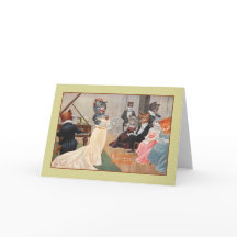 Cartão de Cartões de natal Vintage Cats, Arthur Th