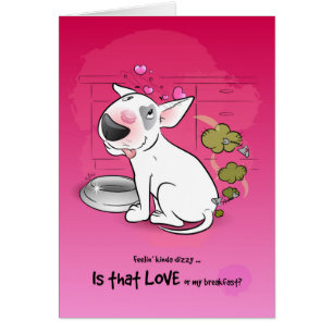 Cartão de Cartografia Funny Bull Terrier LOVE