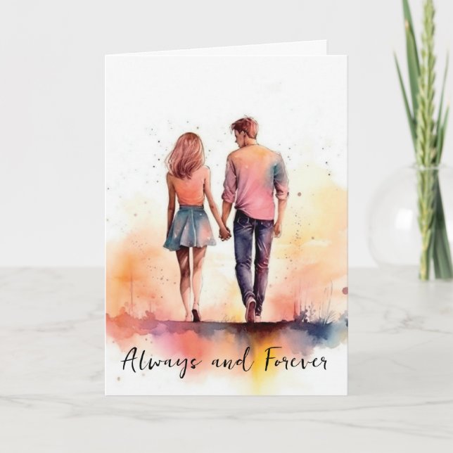 Cartão de Casal de Aniversário de Dia dos Namorado (Frente)