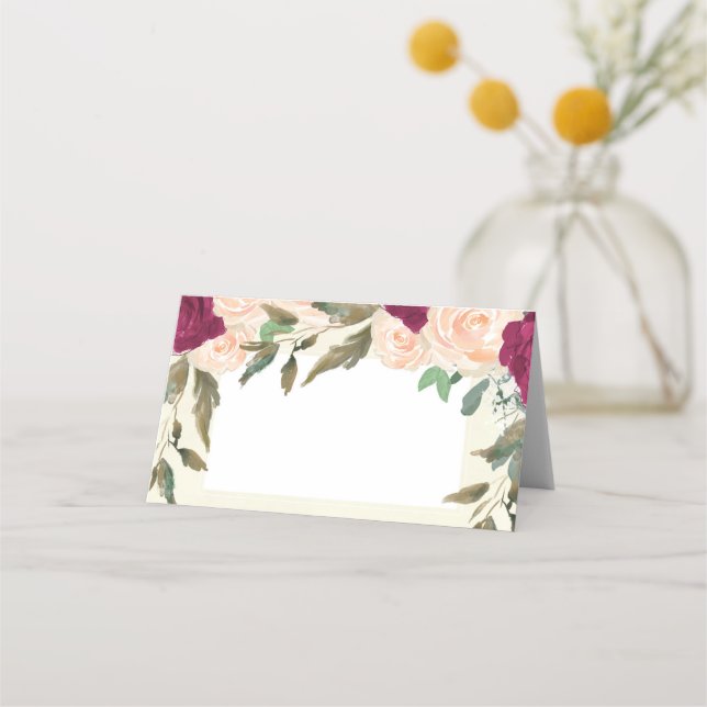 Cartão de casal de marfim floral (Frente)