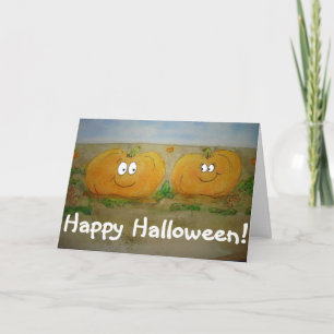 Cartão de Casal Feliz de Abóbora Feliz de Hallowee