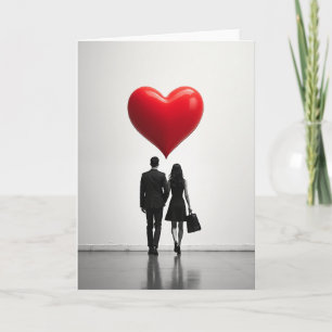 Cartão de Casal Minimalista de Amor