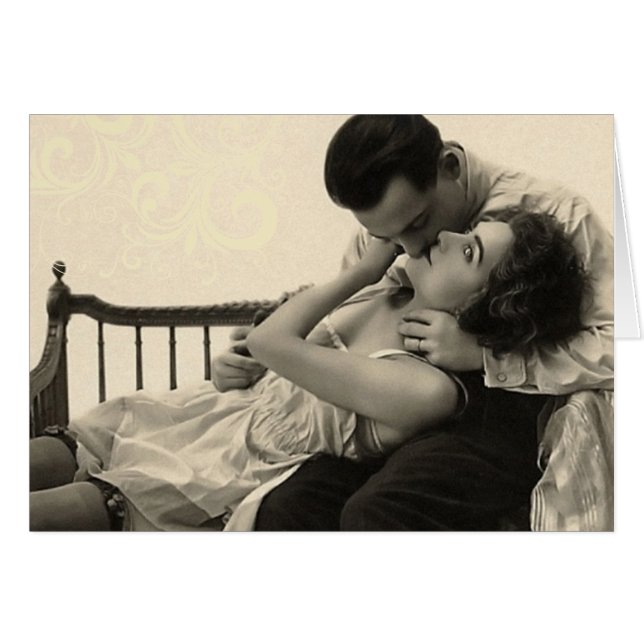 Cartão de Casal Romântico Engraçado (Frente Horizontal)