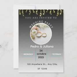 cartão de casamento