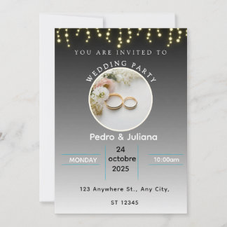 cartão de casamento