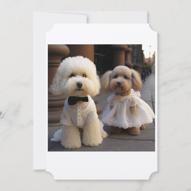 Cartão de Casamento Amante de Cachorro (Frente)