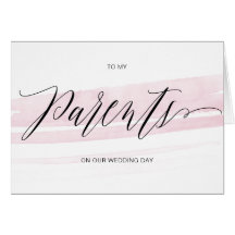 Cartão de casamento aos pais, elegantes, lembrança