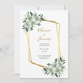 cartão de casamento aquarela brancos empoeirados v