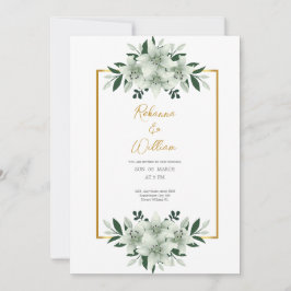 cartão de casamento aquarela brancos empoeirados v