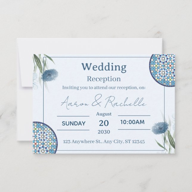 Cartão de Casamento Arabesco Elegância (Frente)