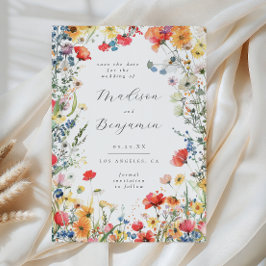 Cartão de Casamento Bold Wildflower Save the Date