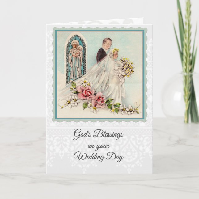 Cartão de Casamento Católico 0025 com escritura &  (Frente)