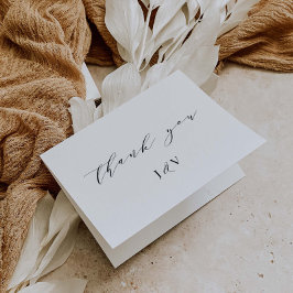 Cartão de Casamento Clássico Agradecimento Caligra