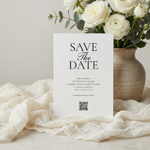 Cartão de casamento com código QR simples para sal