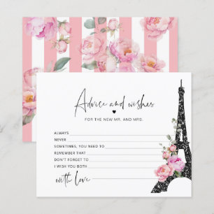 Cartão de casamento com conselhos e votos Paris fl