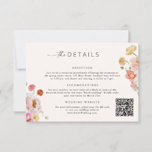 Cartão de Casamento com Detalhes em Código QR Flor
