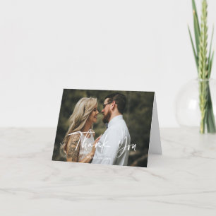 Cartão de Casamento com Foto de Agradecimento