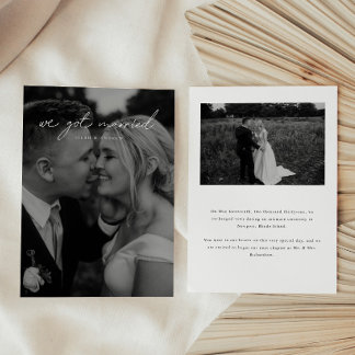Cartão de Casamento com Foto de Casamento Minimali