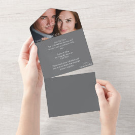 Cartão de Casamento com Foto Personalizada e Texto