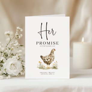 Cartão de casamento com livro de promessas de gali