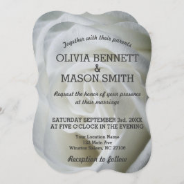 Cartão de Casamento com Textura de Rosa Branca