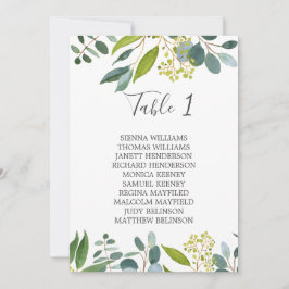 Cartão de casamento da mesa verde