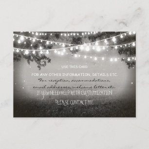 cartão de casamento das lanternas da noite para