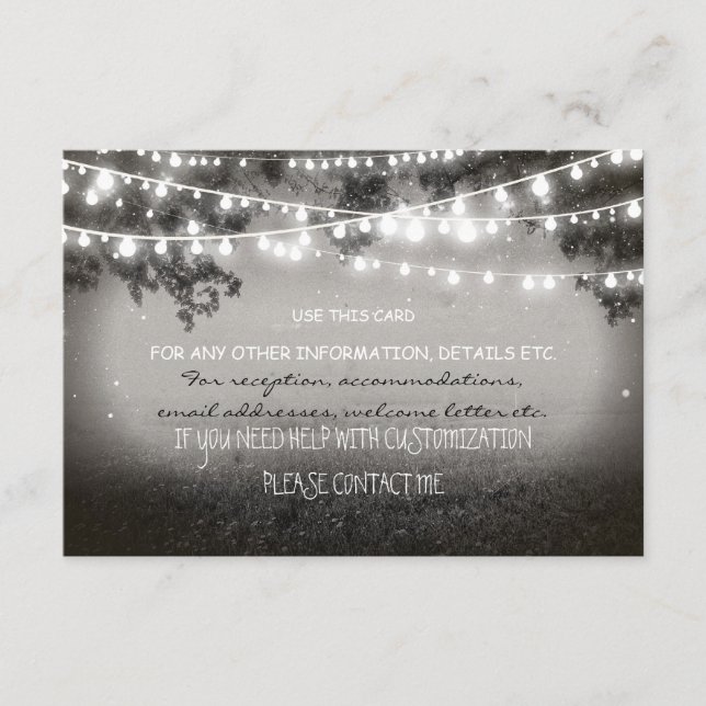 cartão de casamento das lanternas noturnas para qu (Frente)