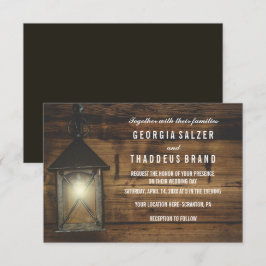 Cartão de Casamento das Luzes Rústicas Elegantes
