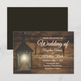 Cartão de Casamento das Luzes Rústicas Elegantes