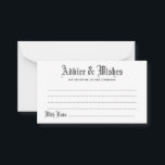 Cartão de Casamento de Advertências e Desejos Góti<br><div class="desc">Personalizar e personalizar este cartão de desejos e conselhos de casamento inspirados em gótica. As opções de edição estão disponíveis.</div>