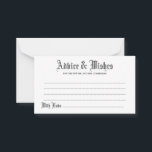 Cartão de Casamento de Advertências e Desejos Góti<br><div class="desc">Personalizar e personalizar este cartão de desejos e conselhos de casamento inspirados em gótica. As opções de edição estão disponíveis.</div>