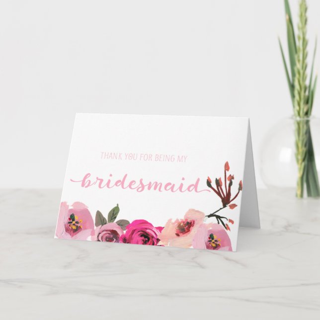 Cartão de Casamento de Agradecimento para Damas de (Frente)