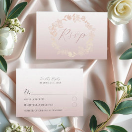 Cartão de Casamento de Caligrafia RSVP Rosa Modern