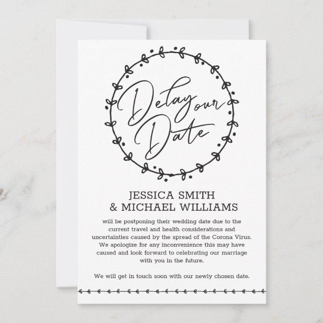 Cartão de Casamento de Data de Alteração do Vírus  (Frente)