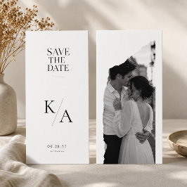 Cartão de casamento de data de salvamento com mono