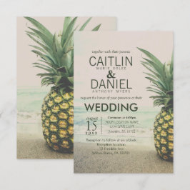 Cartão de Casamento de Destino de Praia Tropical d