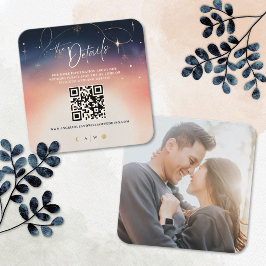 Cartão de Casamento de Detalhes do Sunset para Moo