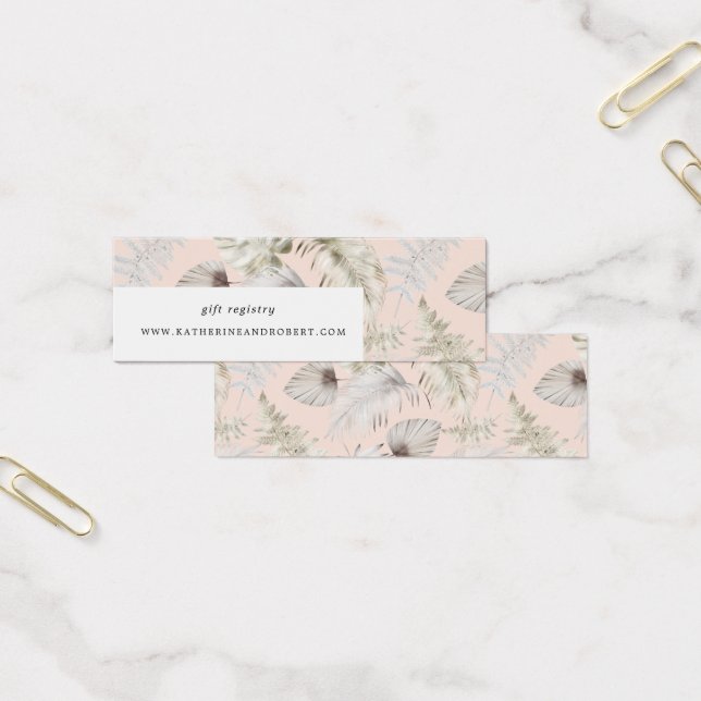 cartão de casamento de folhagem tropical luxuosa (Escritótio)