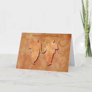 Cartão de Casamento de Gay Swirl Laranja