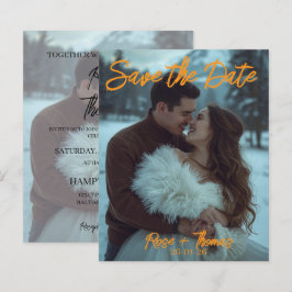 Cartão de casamento de inverno simples e moderno p